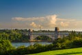 Britannia Bridge, connecting Snowdonia and Anglesey Royalty Free Stock Photo